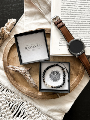 Bransoletka męska z naturalnych kamieni "ZŁOTO ZIEMI"