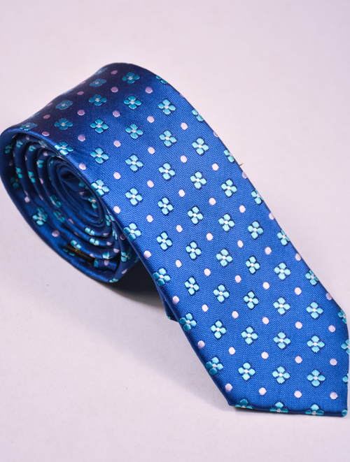 Fioletowo-różowy  krawat z grafiką  