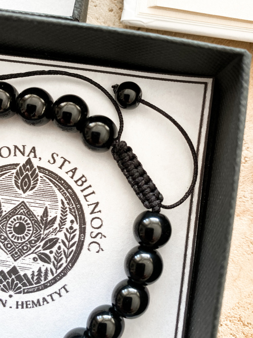 Bransoletka męska z naturalnych kamieni SIŁA, OCHRONA ,STABILNOŚĆ""