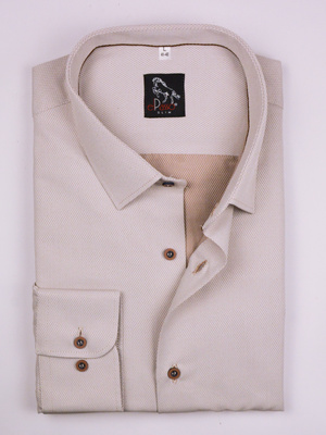  Koszula męska wizytowa elPasso – jasny beż z delikatną strukturą