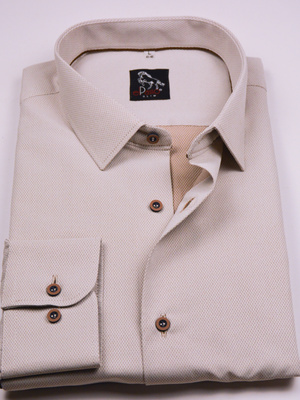  Koszula męska wizytowa elPasso – jasny beż z delikatną strukturą