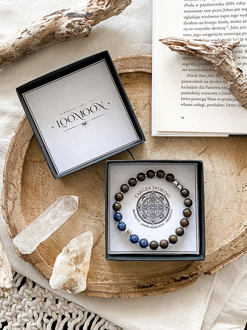 Bransoletka męska z naturalnych kamieni "TARCZA SPOKOJU"