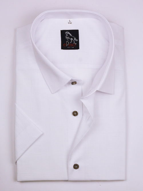 Koszula męska wizytowa elPasso – biała z delikatną strukturą