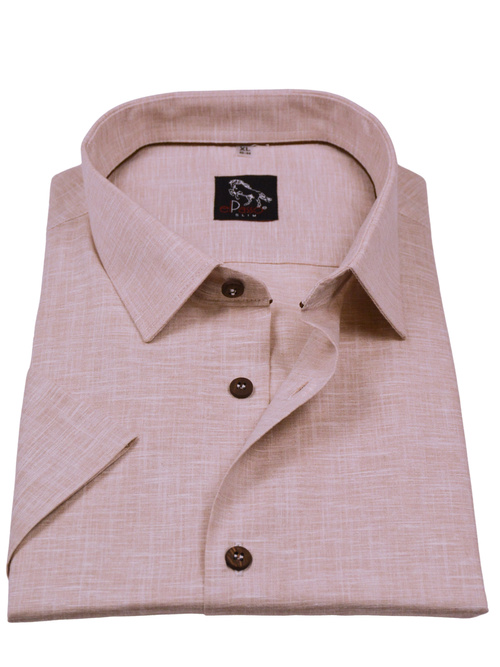  Koszula męska wizytowa elPasso – beżowa z delikatną strukturą