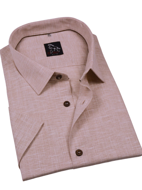  Koszula męska wizytowa elPasso – beżowa z delikatną strukturą