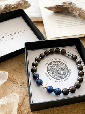 Bransoletka męska z naturalnych kamieni "TARCZA SPOKOJU"