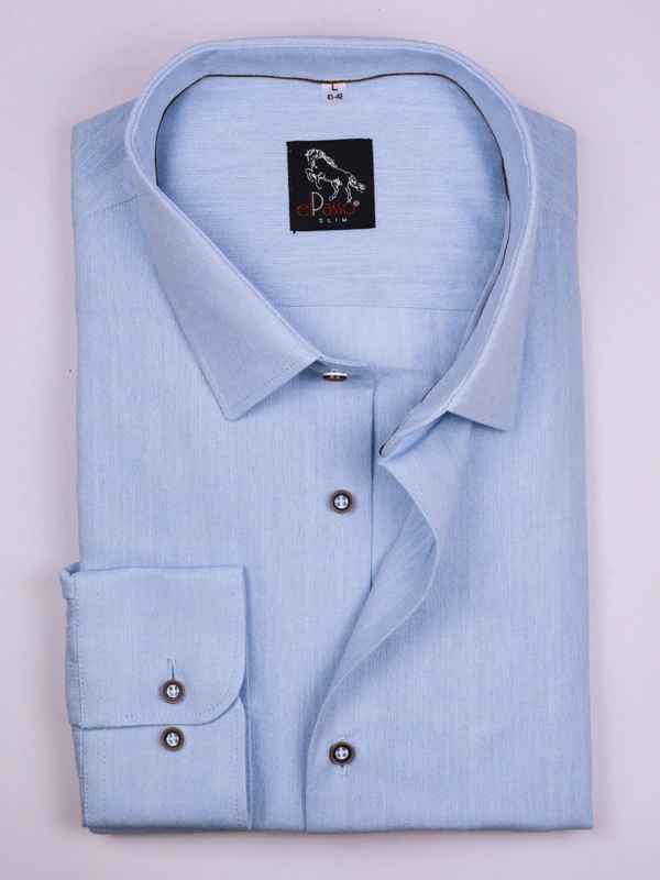  Koszula męska wizytowa elPasso – jasny błękit z delikatną strukturą