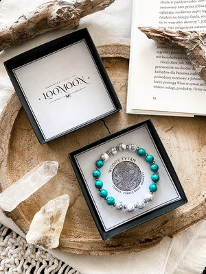 Bransoletka męska z naturalnych kamieni "WODNY TYTAN"