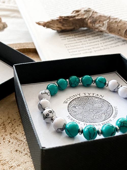 Bransoletka męska z naturalnych kamieni "WODNY TYTAN"