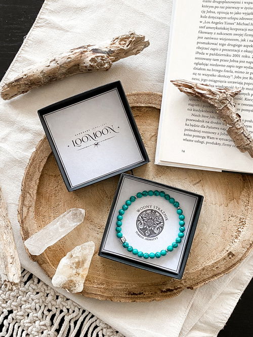 Bransoletka męska z naturalnych kamieni "WODNY STRAŻNIK"