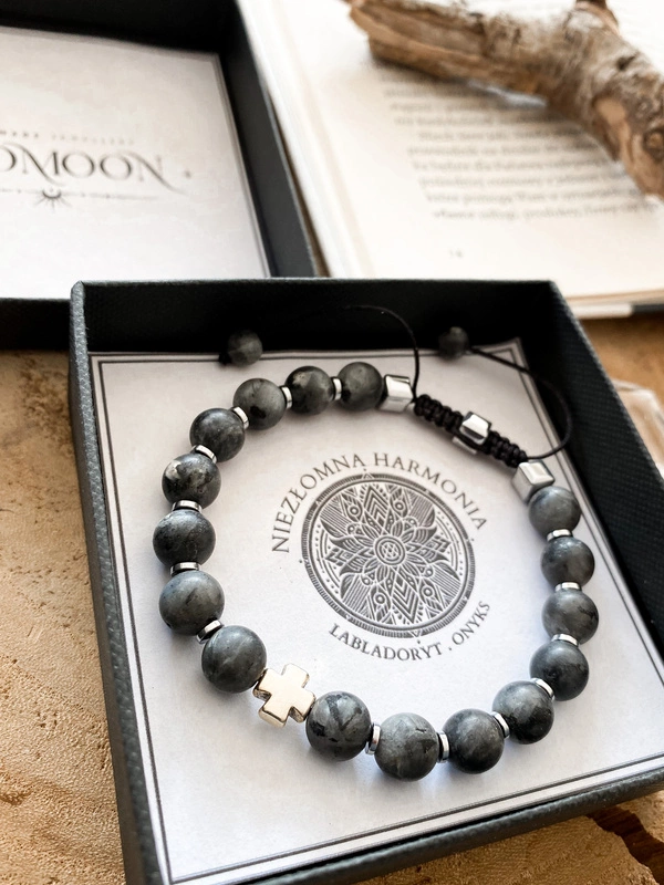 Bransoletka męska z kamieni naturalnych "NIEZŁOMNA HARMINIA"