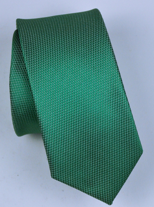 Krawat męski zielony gładki jednolity mikro wzór