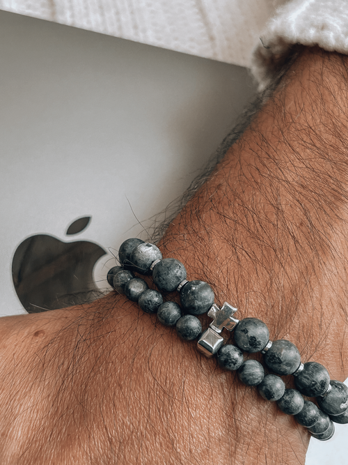 Bransoletka męska z kamieni  naturalnych  "ZIEMIA I NIEBO"