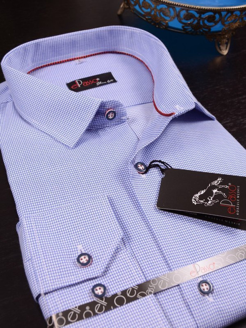 Koszula męska elegancka niebieska błękitna długi rękaw