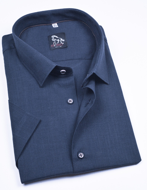 Koszula męska wizytowa elPasso – granatowa z delikatną strukturą