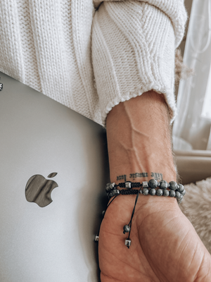 Bransoletka męska z kamieni  naturalnych  "ZIEMIA I NIEBO"