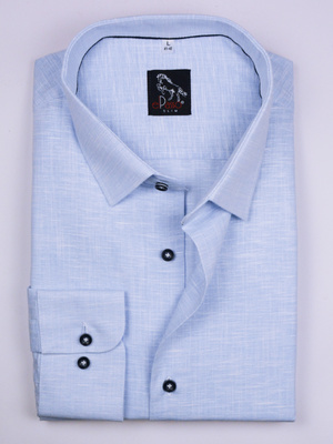 Elegancka wizytowa koszula męska, niebieska , długi rękaw