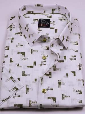  Koszula męska wizytowa elPasso – biała z delikatną strukturą z nadrukiem