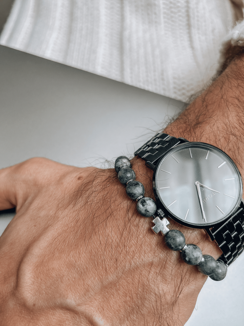 Bransoletka męska z kamieni naturalnych "NIEZŁOMNA HARMINIA"