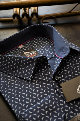 KOSZULA GRANATOWA z NADRUKIEM