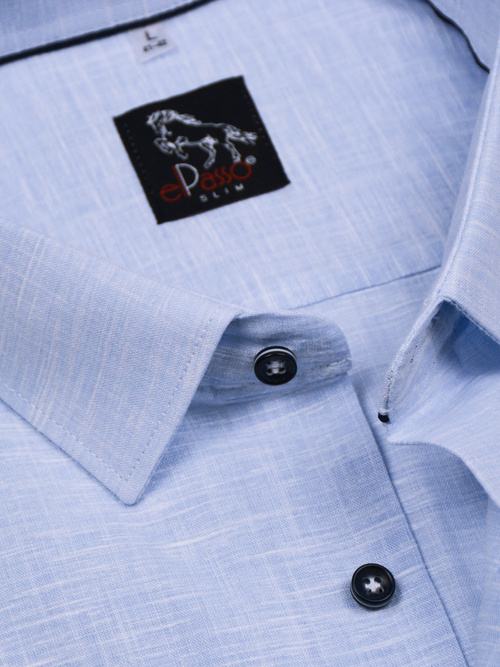 Elegancka wizytowa koszula męska, niebieska , długi rękaw