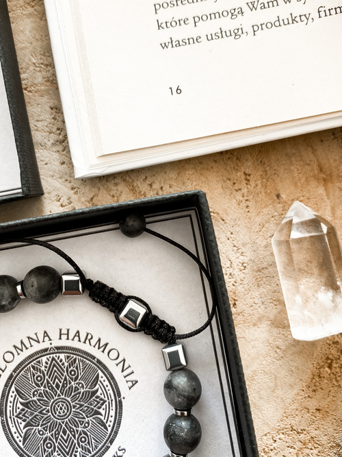 Bransoletka męska z kamieni naturalnych "NIEZŁOMNA HARMINIA"