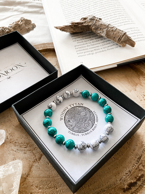 Bransoletka męska z naturalnych kamieni "WODNY TYTAN"