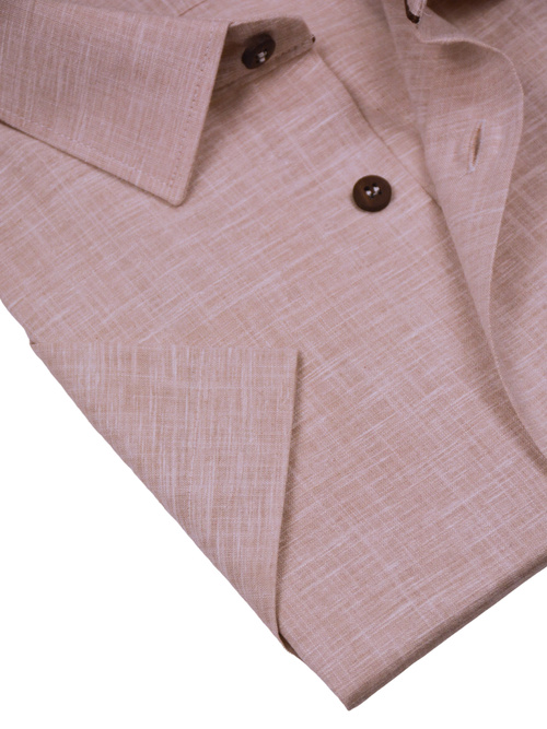  Koszula męska wizytowa elPasso – beżowa z delikatną strukturą