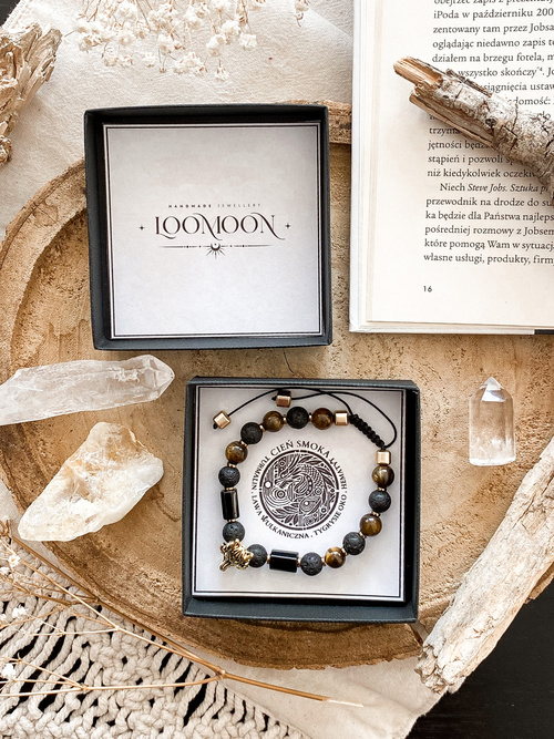 Bransoletka męska z naturalnych kamieni "CIEŃ SMOKA"