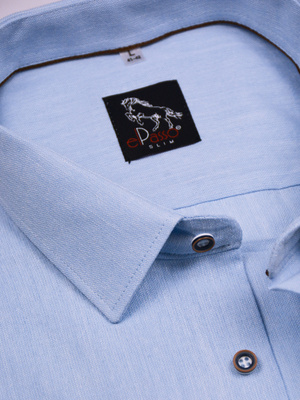  Koszula męska wizytowa elPasso – jasny błękit z delikatną strukturą