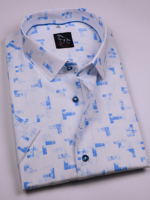  Koszula męska wizytowa elPasso – biała z delikatną strukturą z nadrukiem