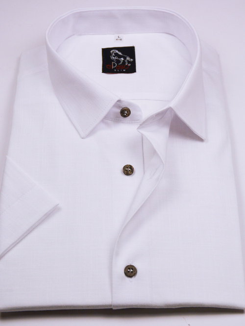  Koszula męska wizytowa elPasso – biała z delikatną strukturą