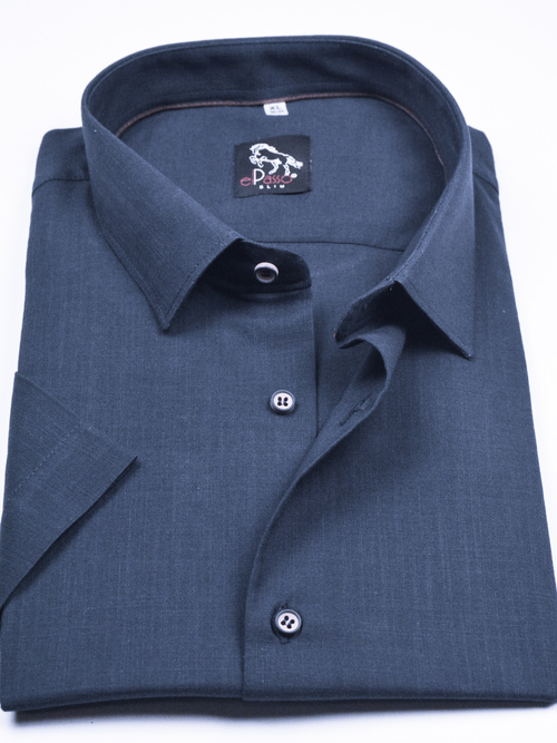 Koszula męska wizytowa elPasso – granatowa z delikatną strukturą