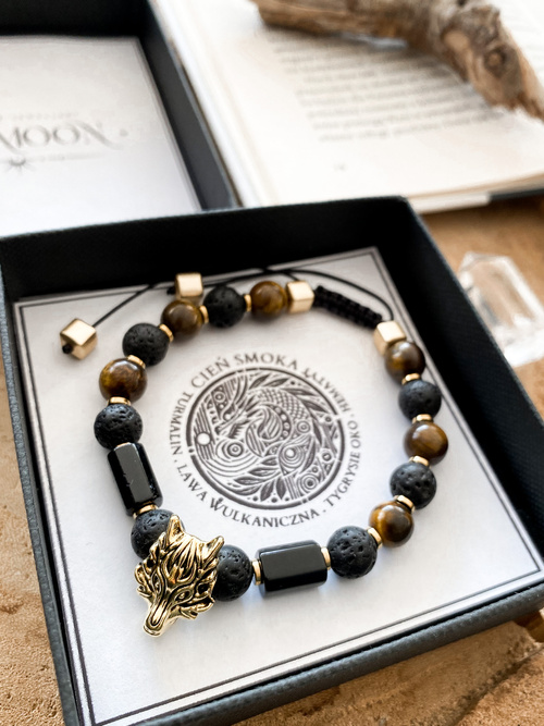 Bransoletka męska z naturalnych kamieni "CIEŃ SMOKA"