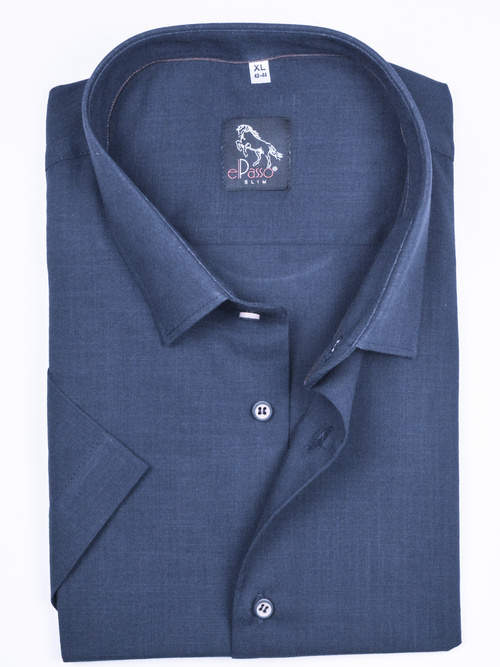 Koszula męska wizytowa elPasso – granatowa z delikatną strukturą