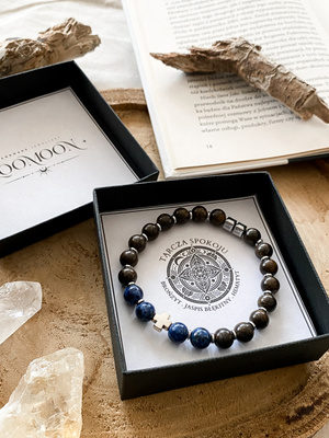 Bransoletka męska z naturalnych kamieni "TARCZA SPOKOJU"