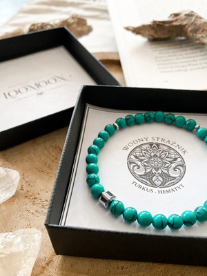 Bransoletka męska z naturalnych kamieni "WODNY STRAŻNIK"