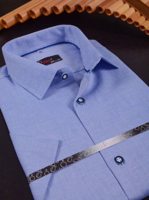 KOSZULA NIEBIESKA Z KRÓTKIM RĘKAWEM