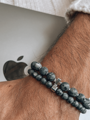 Bransoletka męska z kamieni  naturalnych  "ZIEMIA I NIEBO"