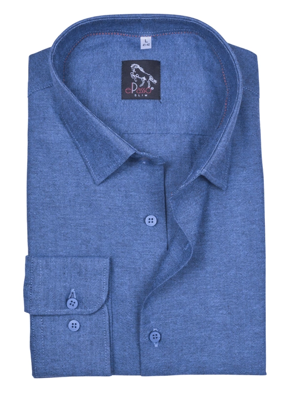  Koszula męska wizytowa elPasso – granatowa z delikatną strukturą