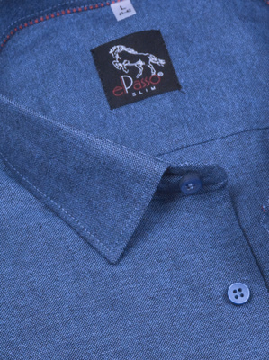  Koszula męska wizytowa elPasso – granatowa z delikatną strukturą