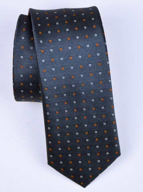 Grafitowy strukturalny krawat męski z delikatnym wzorem