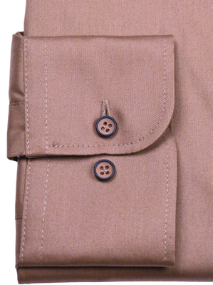 Elegancka wizytowa koszula męska, długi rękaw, beżowa 