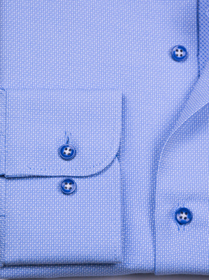 Koszula męska wizytowa błękitna mikrowzór gęsiej skórki