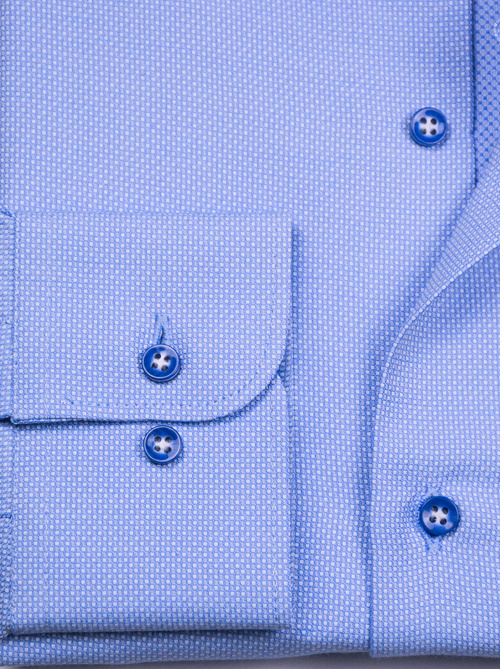 Koszula męska wizytowa błękitna mikrowzór gęsiej skórki