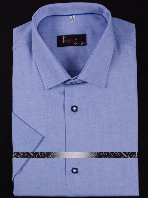 KOSZULA NIEBIESKA Z KRÓTKIM RĘKAWEM