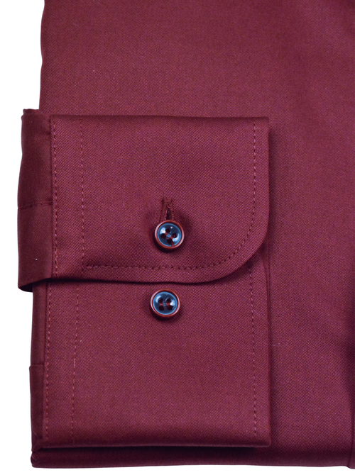 Elegancka wizytowa koszula męska, długi rękaw, bordowa