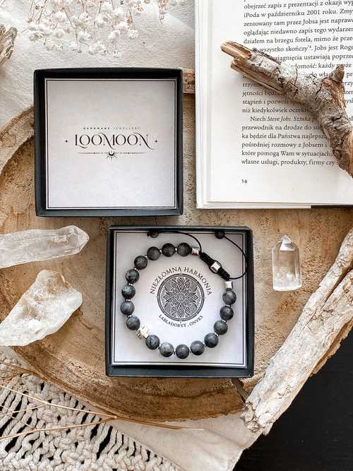 Bransoletka męska z kamieni naturalnych "NIEZŁOMNA HARMINIA"