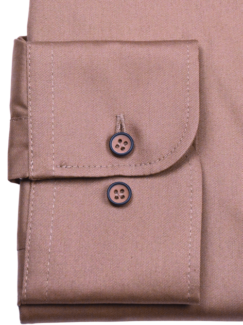 Elegancka wizytowa koszula męska, długi rękaw, beżowa 