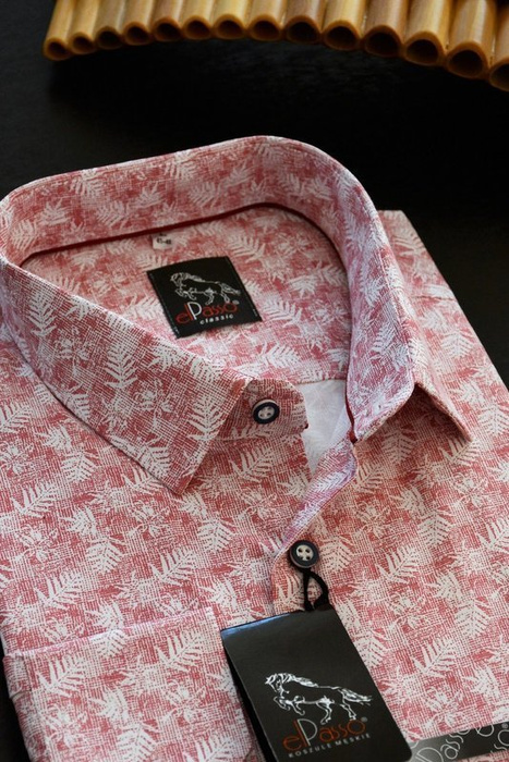  Koszula męska casual wzór kwiaty długi rękaw na guziki